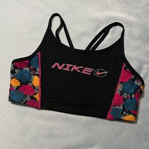Nike Black Sports Bra with Colorful Floral Design